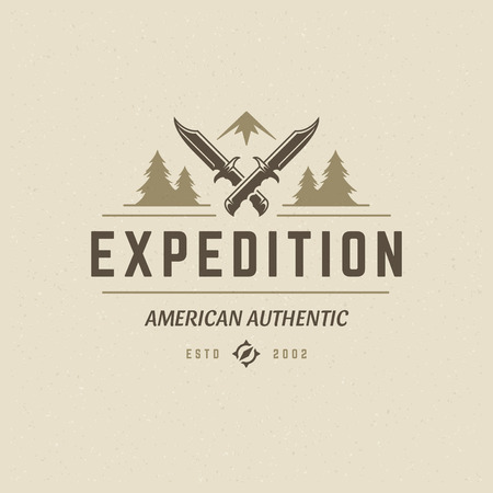 Camping logo emblem vector illustrationのイラスト素材