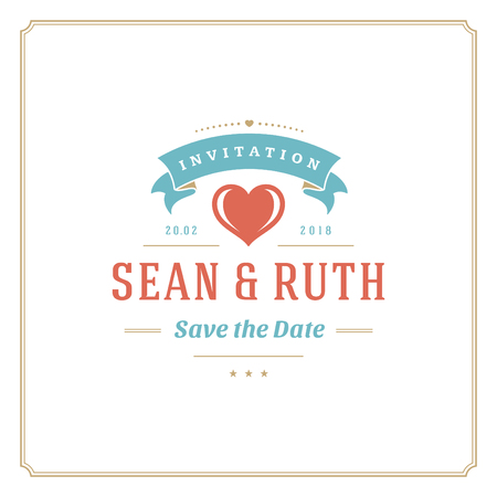 Wedding save the date invitation card vector illustration.のイラスト素材