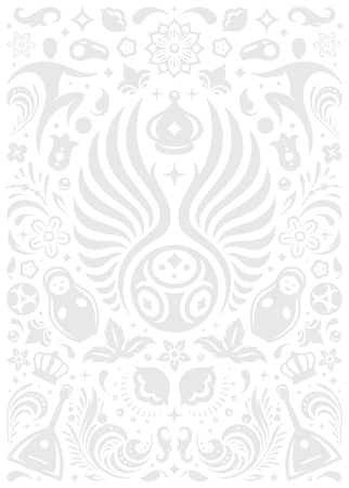 2018 championship football cup russian ornament pattern for poster template. Good for match invitation. Vector illustration.のイラスト素材