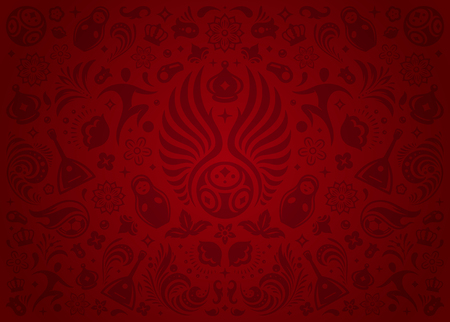 2018 championship football cup russian ornament pattern for poster template. Good for match invitation. Vector illustration.のイラスト素材