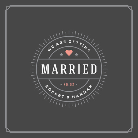 Wedding save the date invitation card vector illustration. Wedding invite title vintage design. Chalkboard style.のイラスト素材