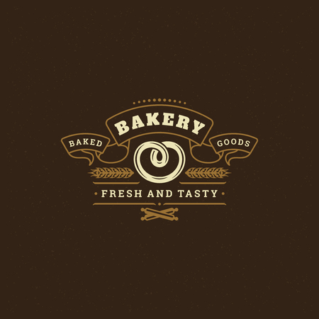 Bakery badge or label retro vector illustration.のイラスト素材
