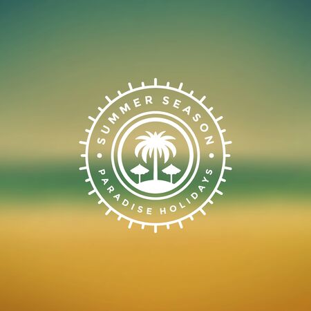 Summer holidays label or badge typography slogan designのイラスト素材