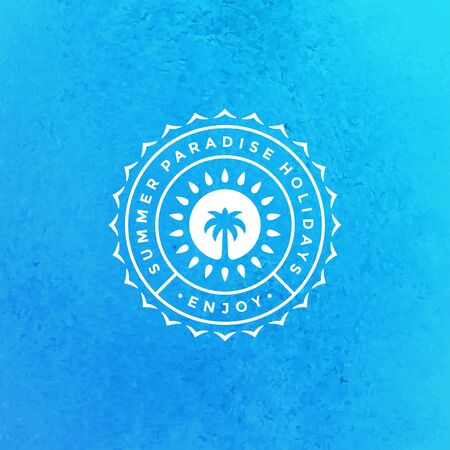 Summer holidays label or badge typography slogan designのイラスト素材