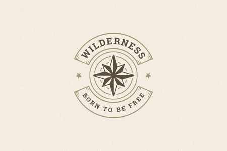 Quote typography with compass rose symbol for greeting cards and posters and other.のイラスト素材