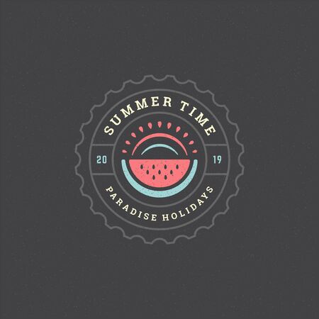 Summer holidays label or badge typography slogan designのイラスト素材
