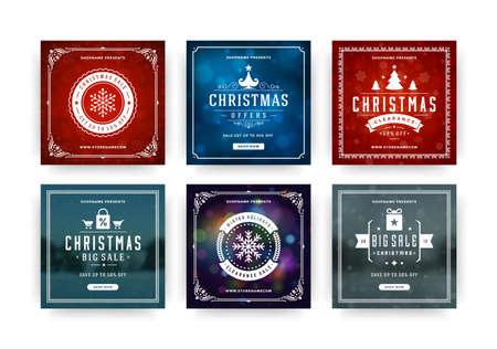 Christmas sale web banners for social media mobile apps.のイラスト素材
