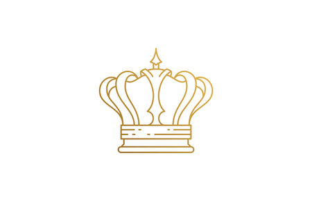 Royal crown headgear accessory silhouette linear vector illustration.のイラスト素材