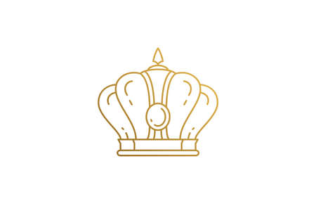 Royal crown headgear accessory silhouette linear vector illustration.のイラスト素材