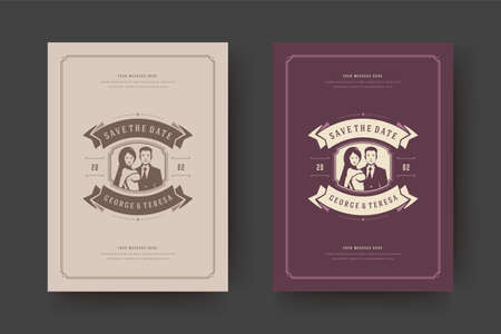 Wedding save the date invitation card vector illustrationのイラスト素材