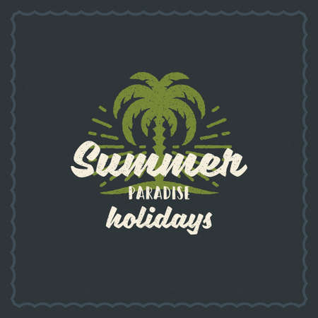 Summer holidays party typography inspirational quote design for poster or apparelのイラスト素材
