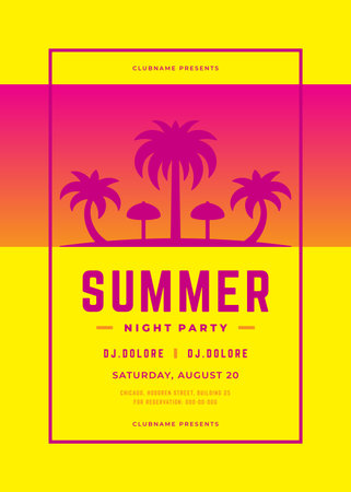 Summer party poster or flyer design template modern style.のイラスト素材
