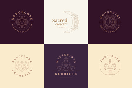 Esoteric emblems design templates setのイラスト素材
