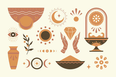 Abstract african ethnic decorative design elements set vector Illustrationのイラスト素材