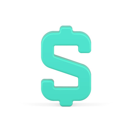 Green dollar sign 3d. Volumetric financial currency symbolのイラスト素材