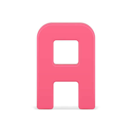 Alphabetical letter A 3d icon. Red symbol for volumetric typographyのイラスト素材