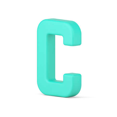 Green letter C 3d icon. Language symbol for volumetric typographyのイラスト素材