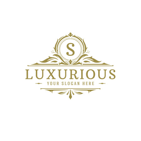 Luxury logo crest template design vector illustration.のイラスト素材