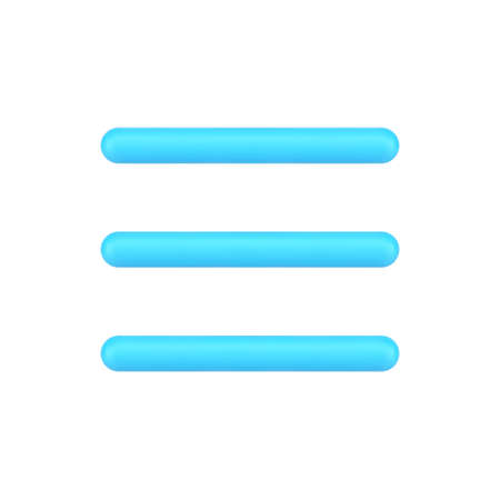 Blue hamburger menu 3d icon for website uiのイラスト素材