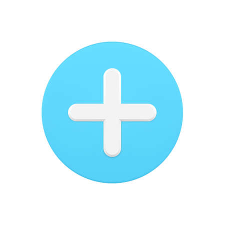 Navigation button plus 3d blue icon vector illustrationのイラスト素材