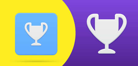 Cup honor achievement with handles simple 3d icon button set vector illustration. Best awardのイラスト素材