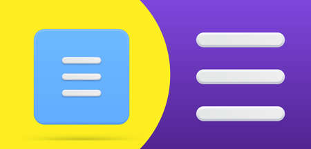 Simple blank paper planner board with text 3d icon button set vector illustration. Document pageのイラスト素材