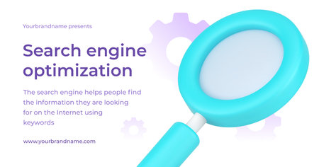 Search engine information with magnifying glass 3d icon internet learning banner vector