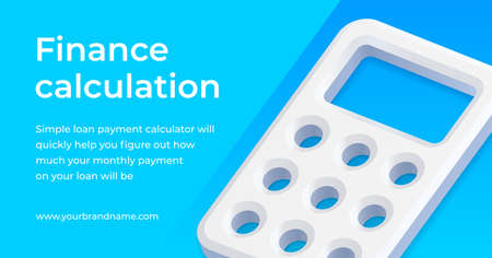 Finance calculation online website banking service application for counting payment promo bannerのイラスト素材