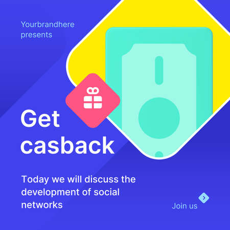 Get cashback purchase online service 3d icon cash money dollar and gift box landing page vectorのイラスト素材