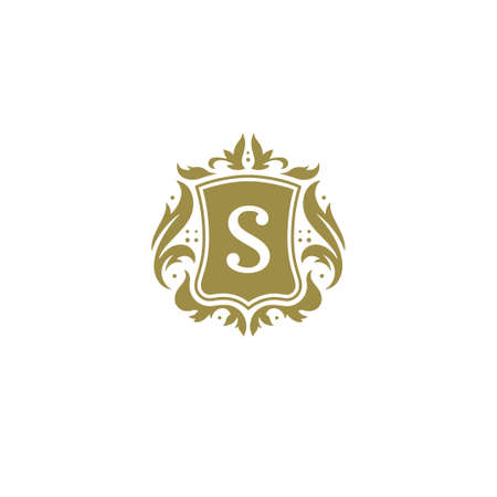 Luxury logo crest template design vector illustration.のイラスト素材