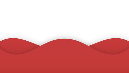 Realistic horizontal red wave background 3d template vector illustration lines stripes dynamic flowのイラスト素材