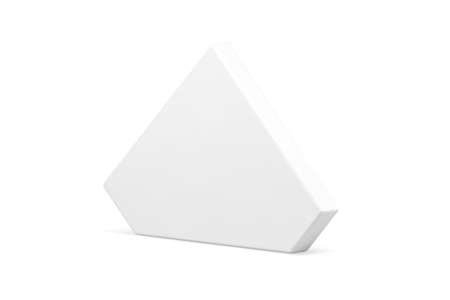 White glossy realistic vertical wall polygonal stage pedestal decorative design 3d template vectorのイラスト素材