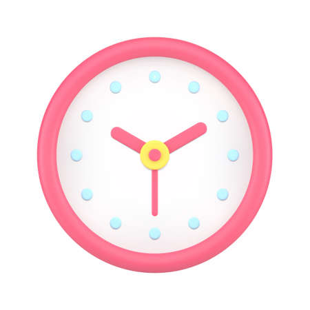 Pink circle clock 3d icon vector illustrationのイラスト素材