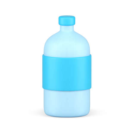Simple clean water plastic glass bottle branding realistic 3d icon vector fresh aqua natural mineralのイラスト素材
