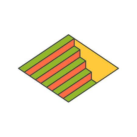 Abstract rhombus geometric hole with stairs psychedelic entrance pop art groovy t shirt print vectorのイラスト素材