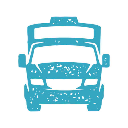 Hand drawn camper car for road trip travel adventure blue grunge texture vector illustrationのイラスト素材