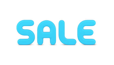 Business marketing sale discount word letter advertising glossy design realistic 3d icon vectorのイラスト素材