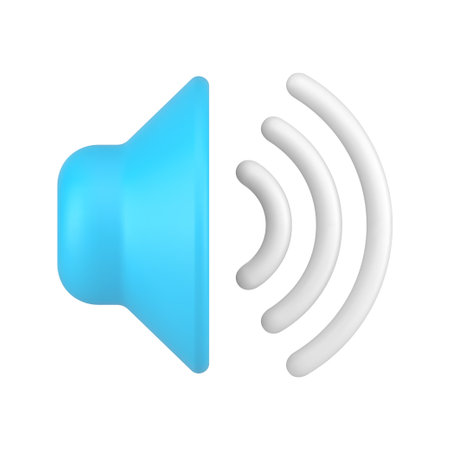 Acoustic sound speaker marketing announce volume wave realistic 3d icon mockup design vectorのイラスト素材