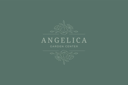 Summer floral ornament frame business card template wedding invitation line art logo vectorのイラスト素材