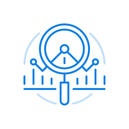 Dynamics analysis business graph vector line icon. Financial market chart and investment fluctuations.のイラスト素材