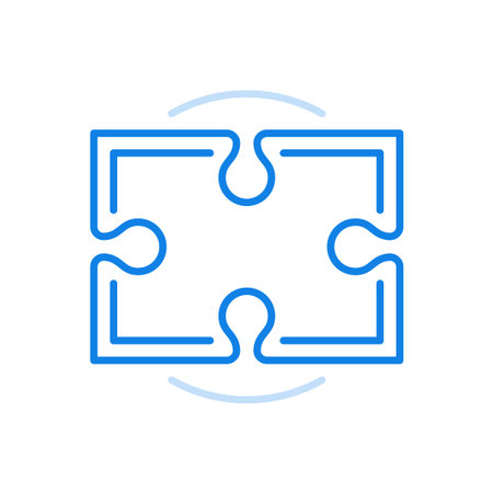 Detail of puzzle vector line icon. Puzzle element for creative assembly solutions.