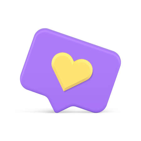 Like cyberspace alert notification social networks interface quick tips realistic 3d icon vectorのイラスト素材