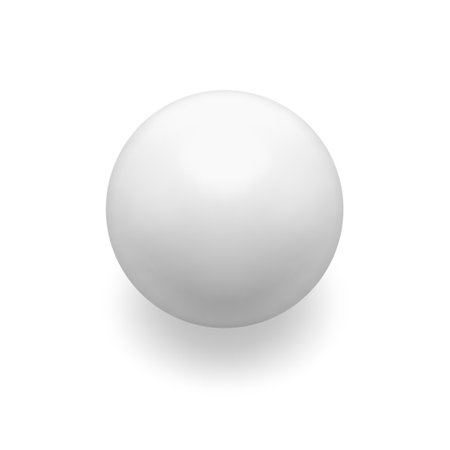 White glossy circle monolithic shape flying balloon sphere blank 3d template vector illustration. Realistic shiny round figure decorative design bright frozen three dimensional element clear globeのイラスト素材