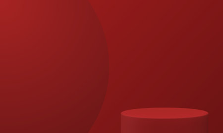 Pedestal cylinder 3d pillar basic construction event celebration award arena realistic vector illustration. Podium architecture platform minimal showcase for product advertising premium presentationのイラスト素材