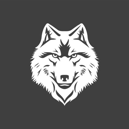 Angry wolf portrait furry forest beast wild mammal animal head t shirt print design vintage icon...