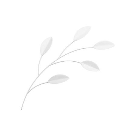 White tree branch elegant plant botanical wedding beauty decorative element 3d icon realistic vector illustration. Botany floral natural leaves with wooden stem blossom romantic composition designのイラスト素材