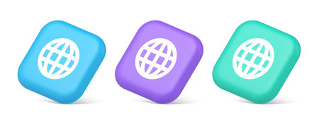 Internet connection global browsing information button cyberspace data search 3d realistic blue...