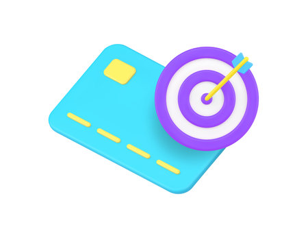 Financial banking card account target savings business investment 3d icon realistic vector illustration. Finance independence wealth e money bill goal income wealth salary wage profit opportunityのイラスト素材