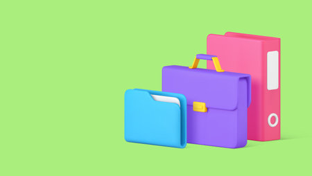 Business corporate optimization document management banner copy space 3d icon realistic vector illustration. Company efficient project planning productivity administration audit accounting informationのイラスト素材