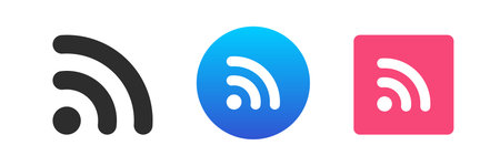Wifi zone remotely internet connection cyberspace signal transmission wave icon set vector flat...